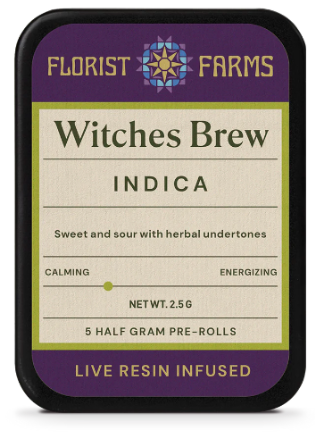 Live Resin Infused Preroll | Witches Brew (I) | .5g Total) 5 pack | Florist Farms