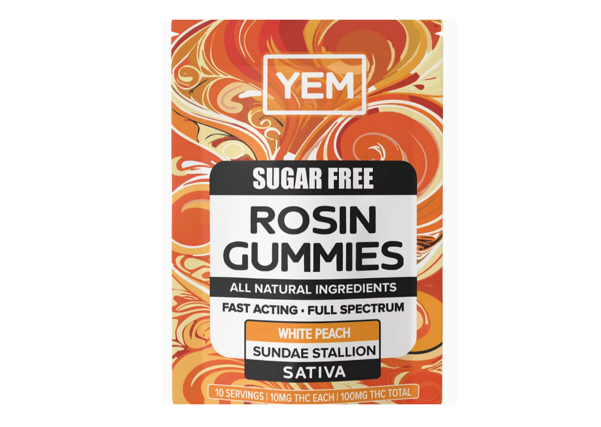White Peach | Sundae Stallion Sugar Free Rosin Gummies | 10pk | 100mg