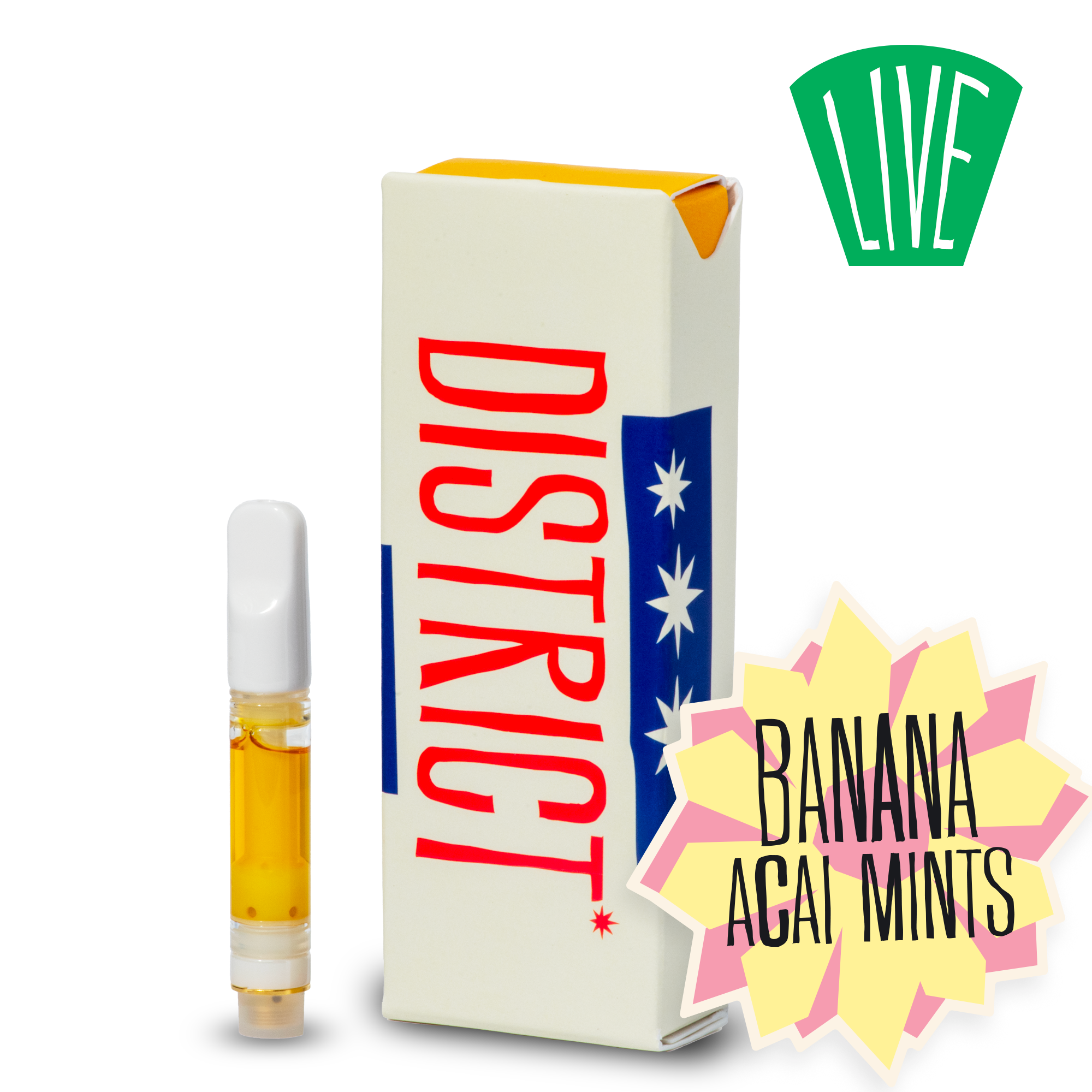 District Cannabis | Banana Acai Mints Liquid Diamond & Sauce Cartridge | 1g