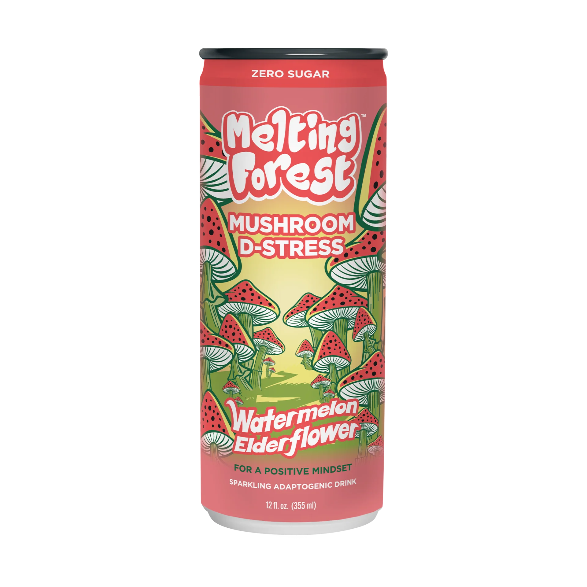 Melting Forest - Mushroom D-Stress Drink - 12 fl oz - Watermelon Elderflower