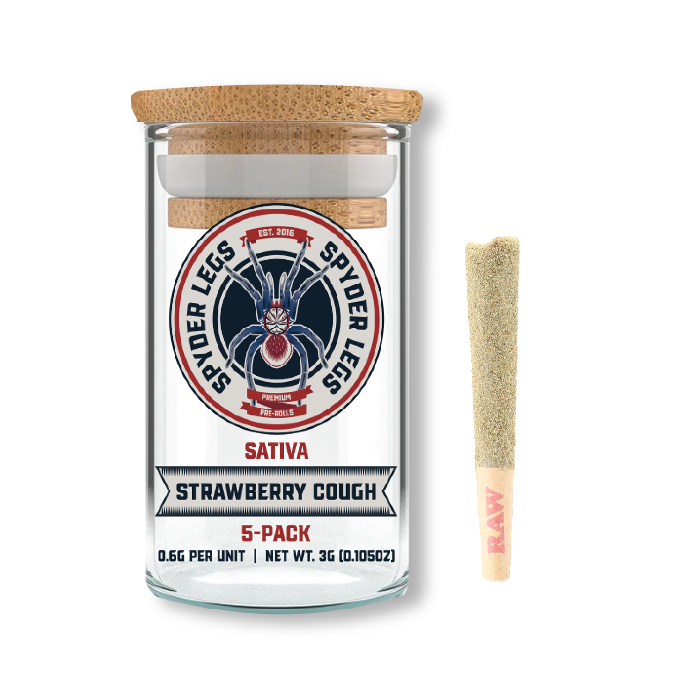 Spyder Legs Infused 5pk (3g) - Strawberry Cough