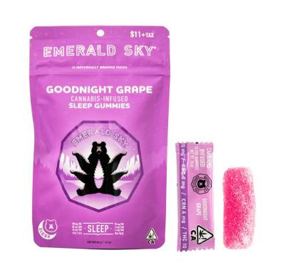 Emerald Sky Goodnight Grape Sleep Indica Gummies 100mg