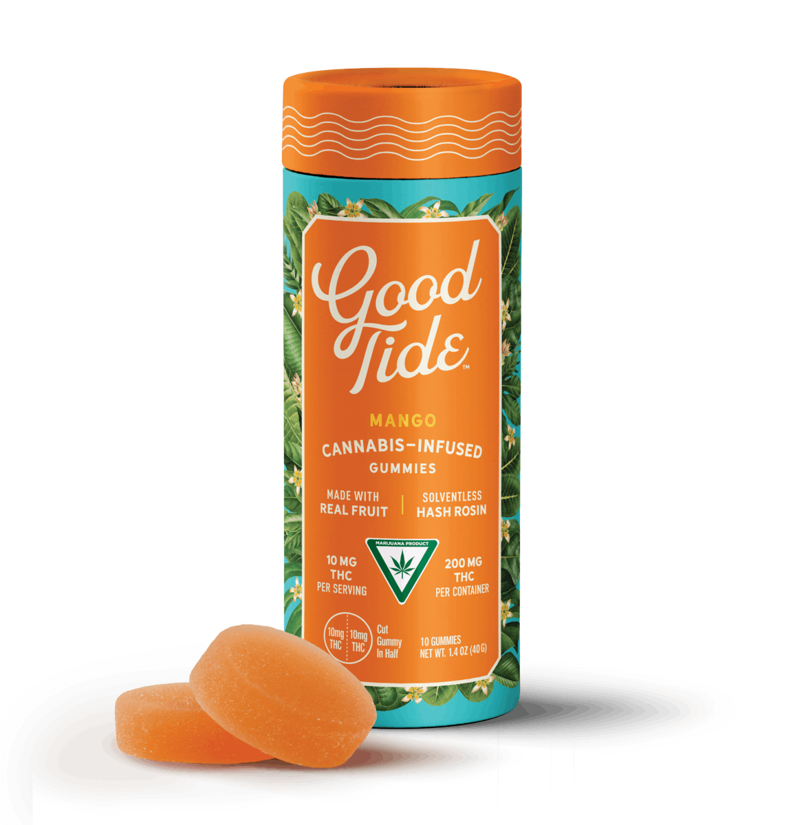 Good Tide | Mango (Indica) 100MG Rosin Gummies | 10-Pack