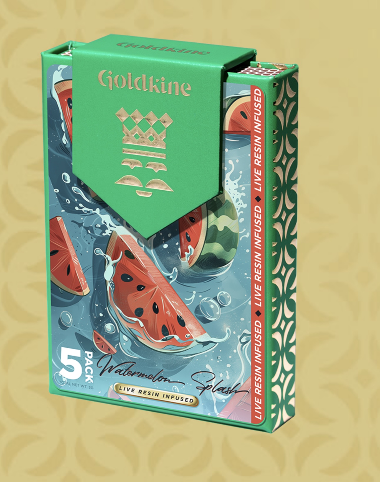 Goldkine: Watermelon Splash Live Resin Infused (.6g x 5) 5-Pack