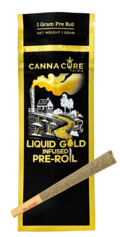 #982 | Canna Cure | Strawberry Sourz | Liquid Gold Infused | Pre-roll | 1g