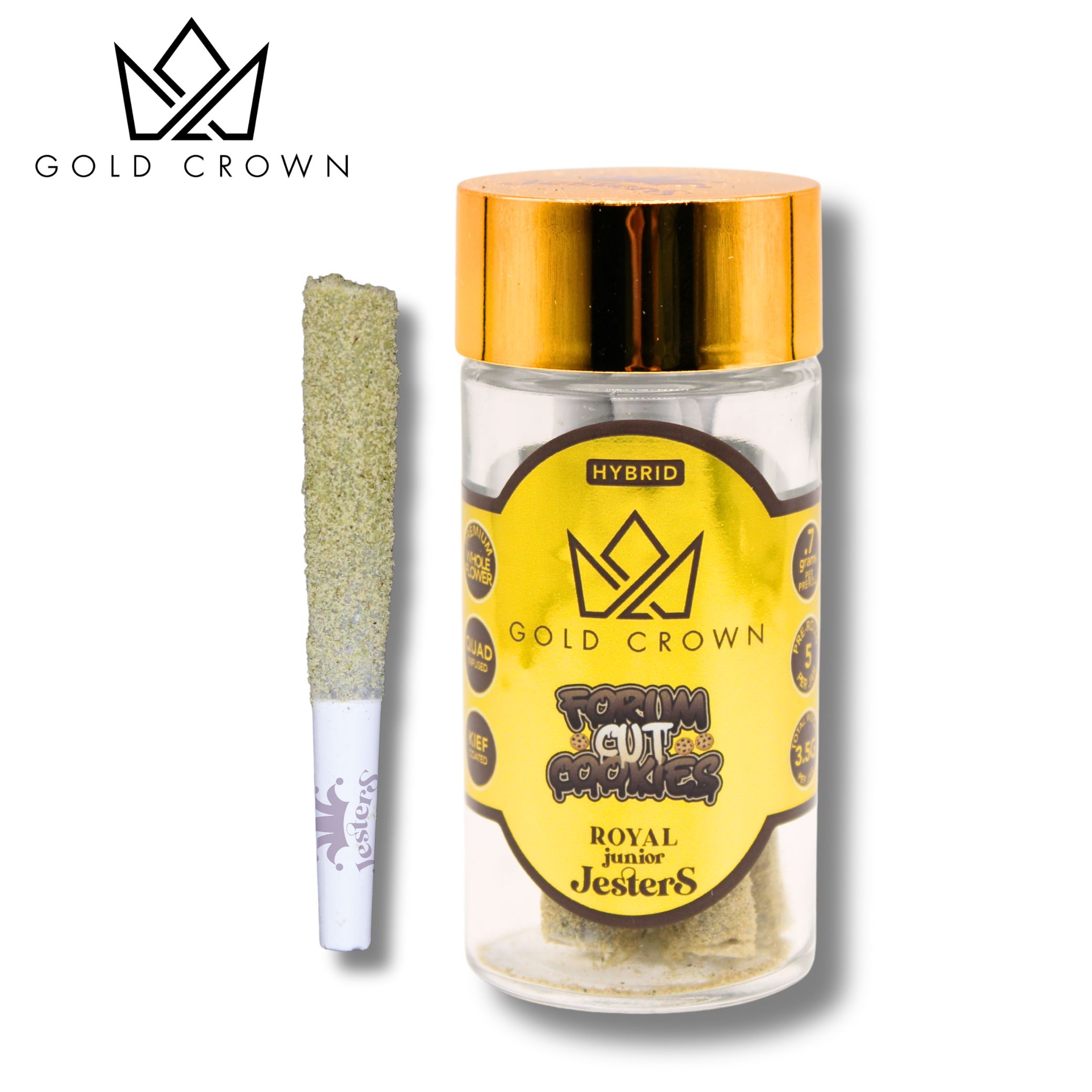 Gold Crown Royal Junior x 5 Infused Pre Rolls | Forum Cut Cookies