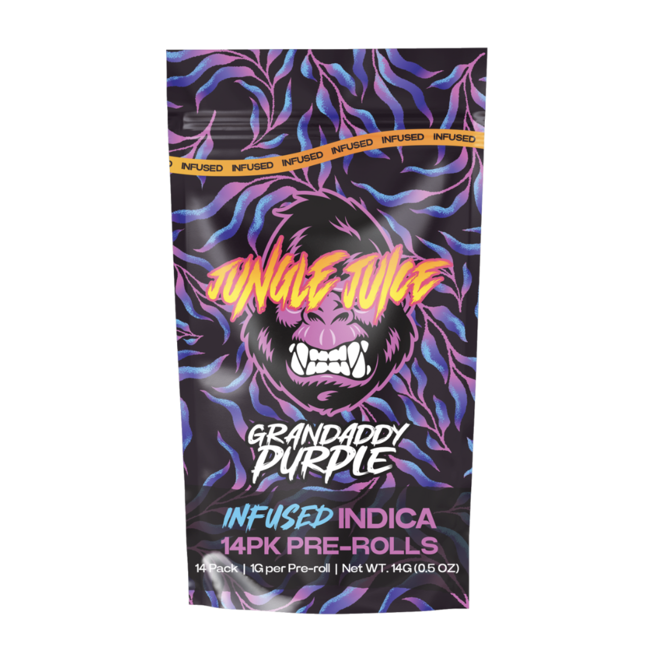 Jungle Juice | 1g-14pk (14g) Infused Preroll Pack | Granddaddy Purple