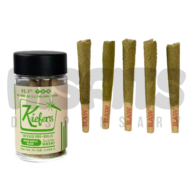 Kiefers | Sour Apple Glue | Infused Pre-Rolls 5pk | 3.5g