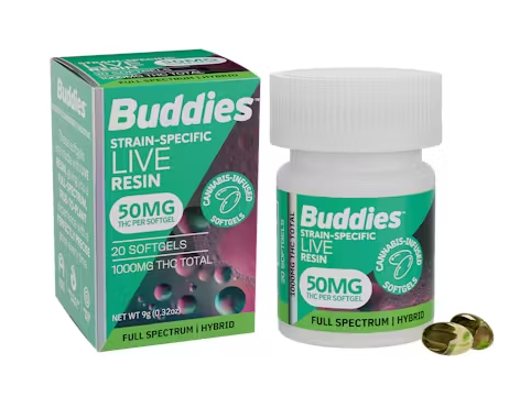 Buddies Hybrid 50mg Live Resin Softgels 20PK