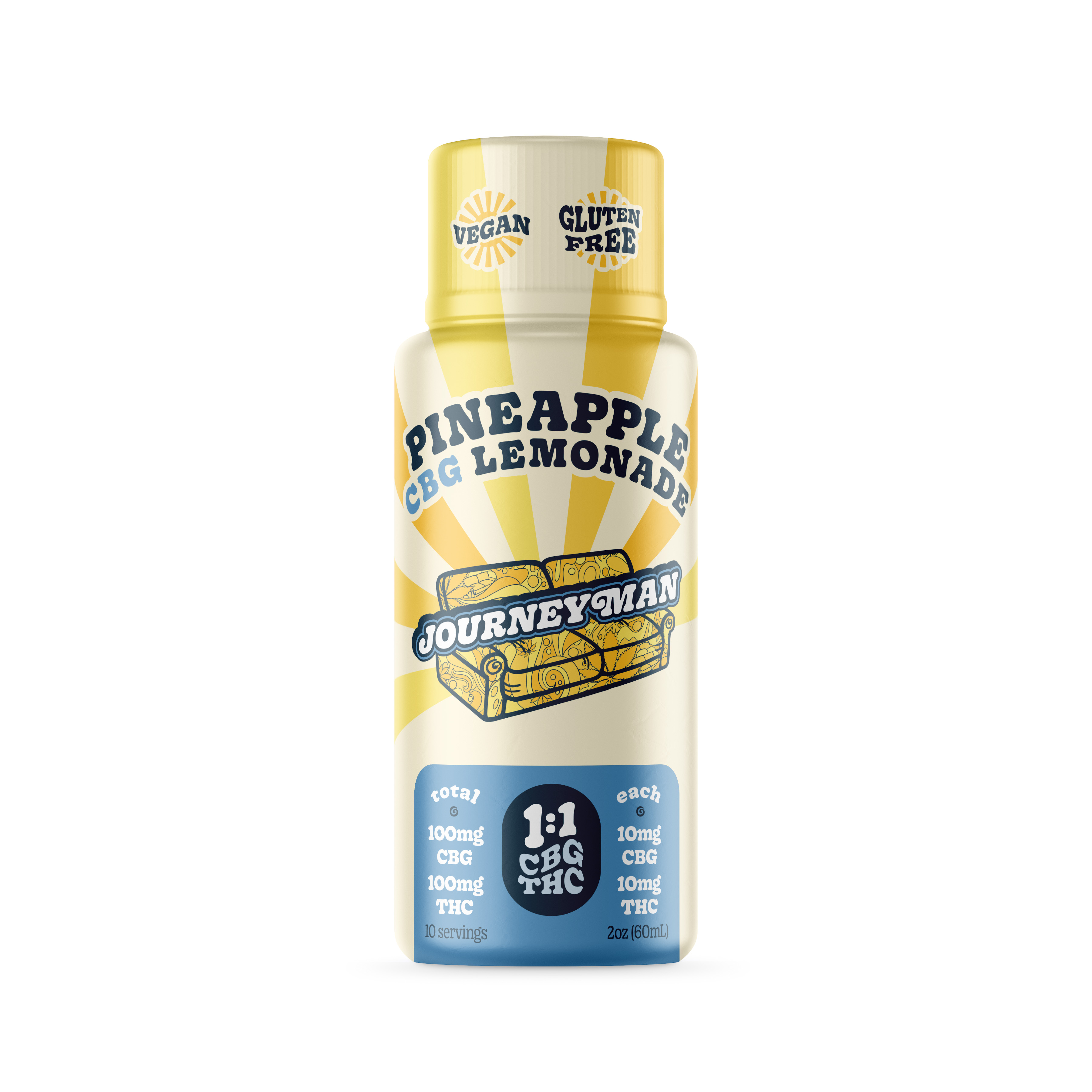 JOURNEYMAN - 1:1 CBG Pineapple Lemonade (100mg CBG/100mg THC) [2oz]