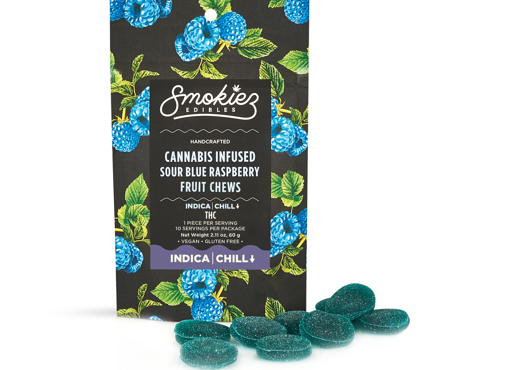 Smokiez | Sour Blue Raspberry | 200mg Gummies
