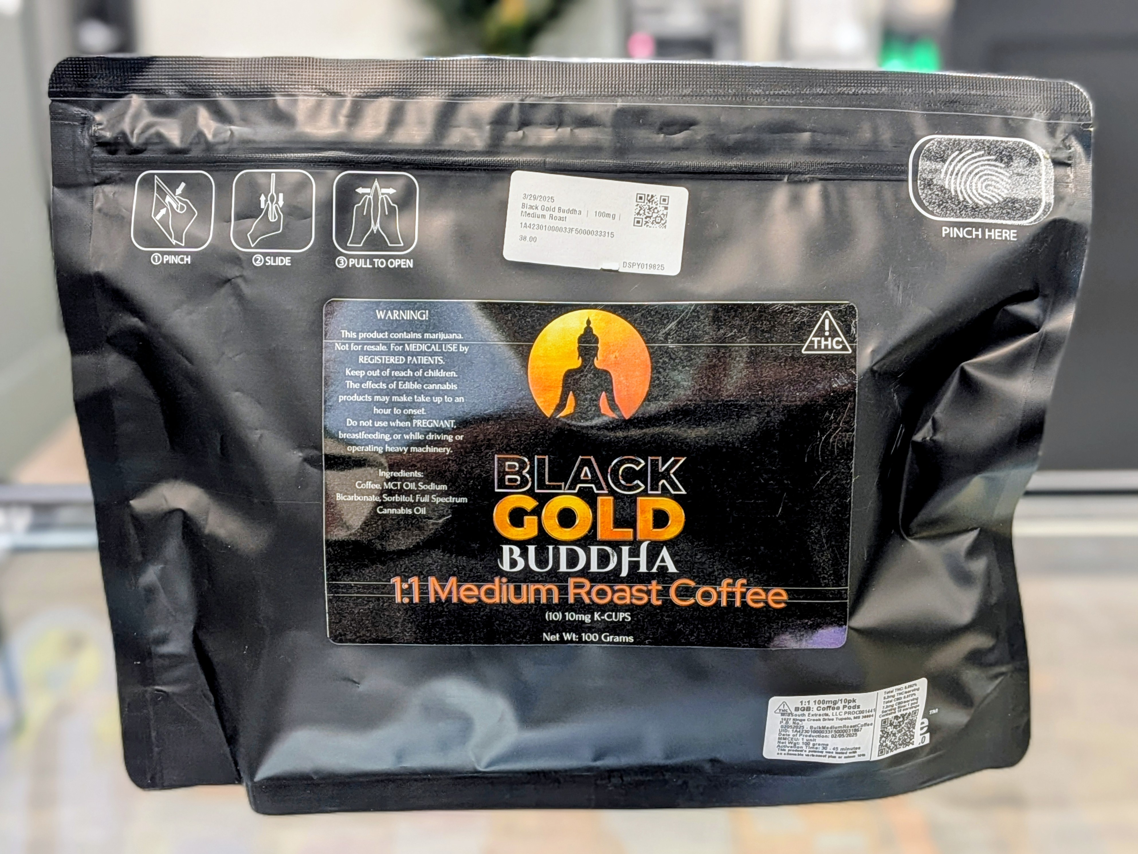 Black Gold Buddha  |  100mg |  Medium Roast