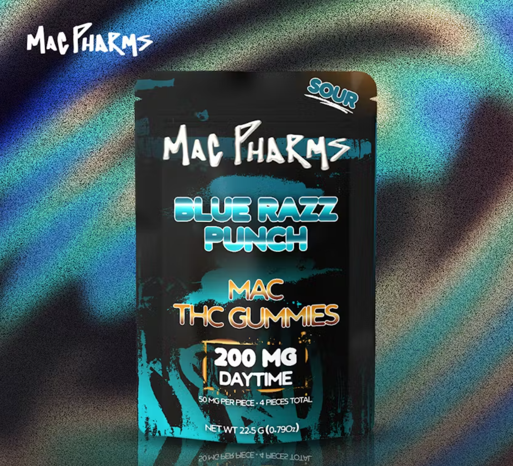 4 x 50mg Gummies | Sour Blue Razz Punch