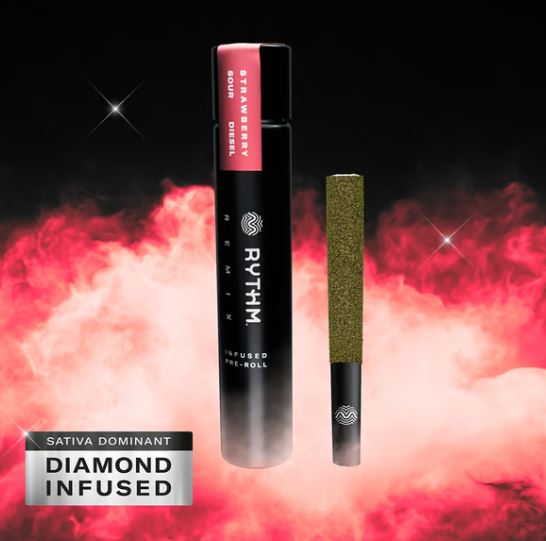 RYTHM REMIX STRAWBERRY SOUR DIESEL 1PK INFUSED PRE-ROLL 1G