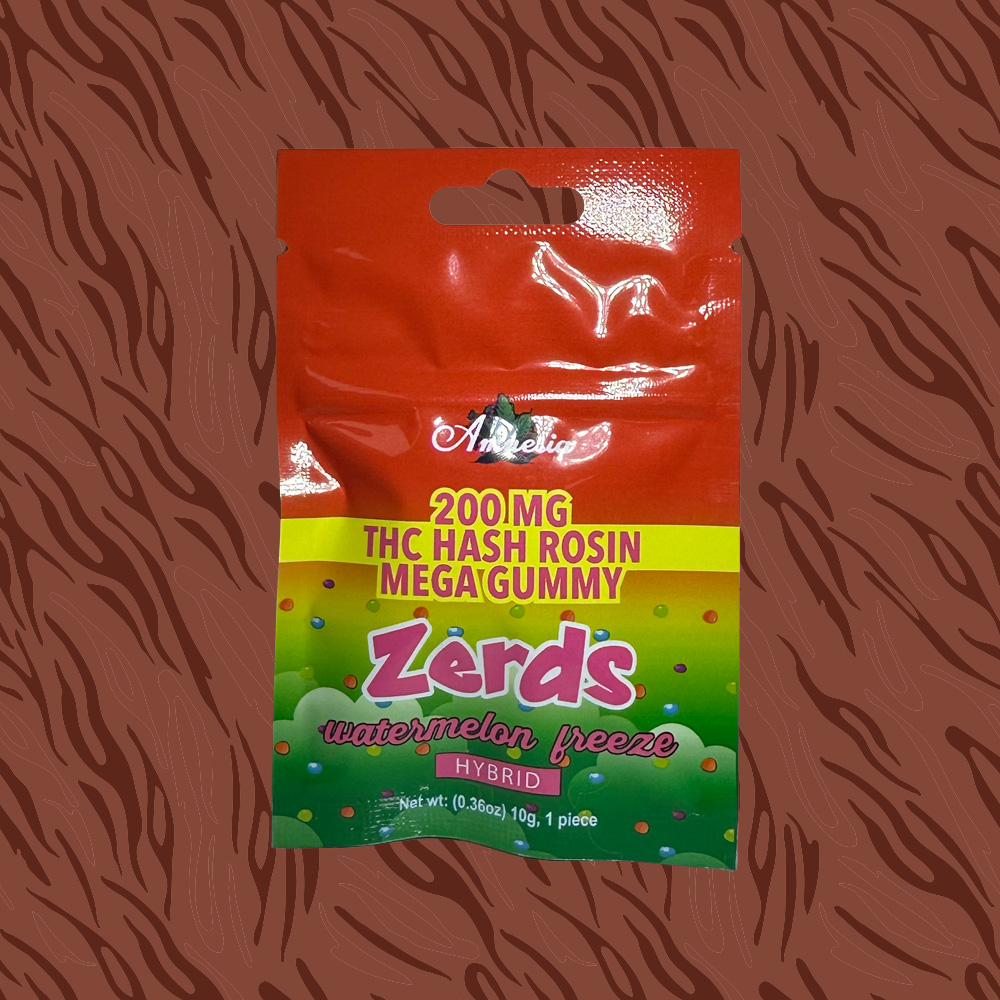 Amnesia Zerds | 200mg Single Hash Rosin Gummy | Watermelon Freeze