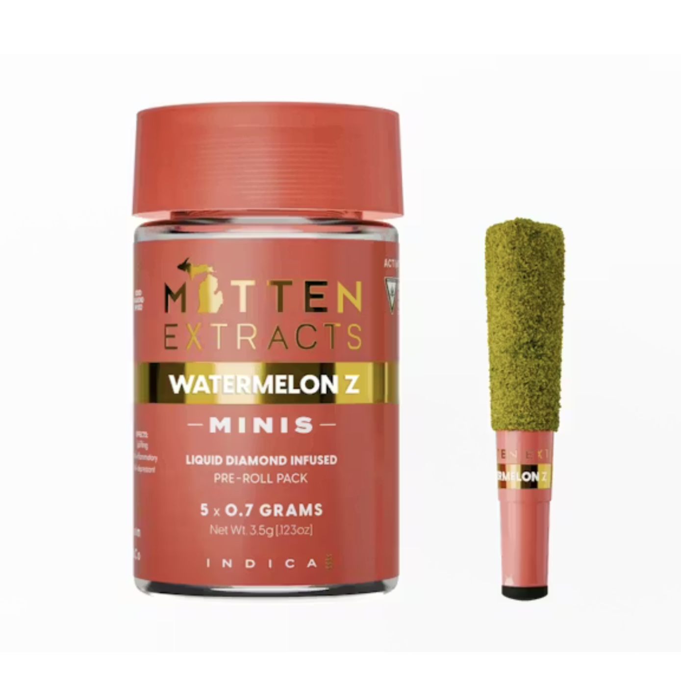 MITTEN EXTRACTS | Infused Preroll Pack | Watermelon Z | 3.5g