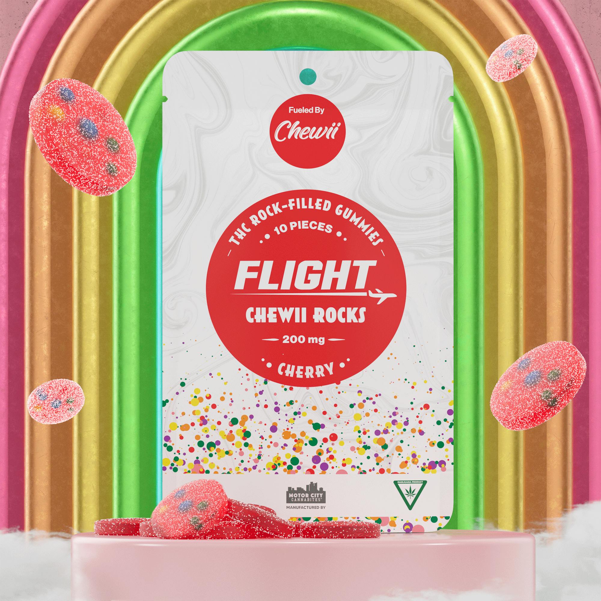 Chewii Rocks Cherry Gummies with NERDS (4 x 50mg) 200mg