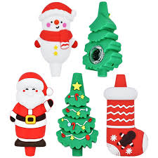 Christmas Collection Silicone Hand Pipe 4" product photo