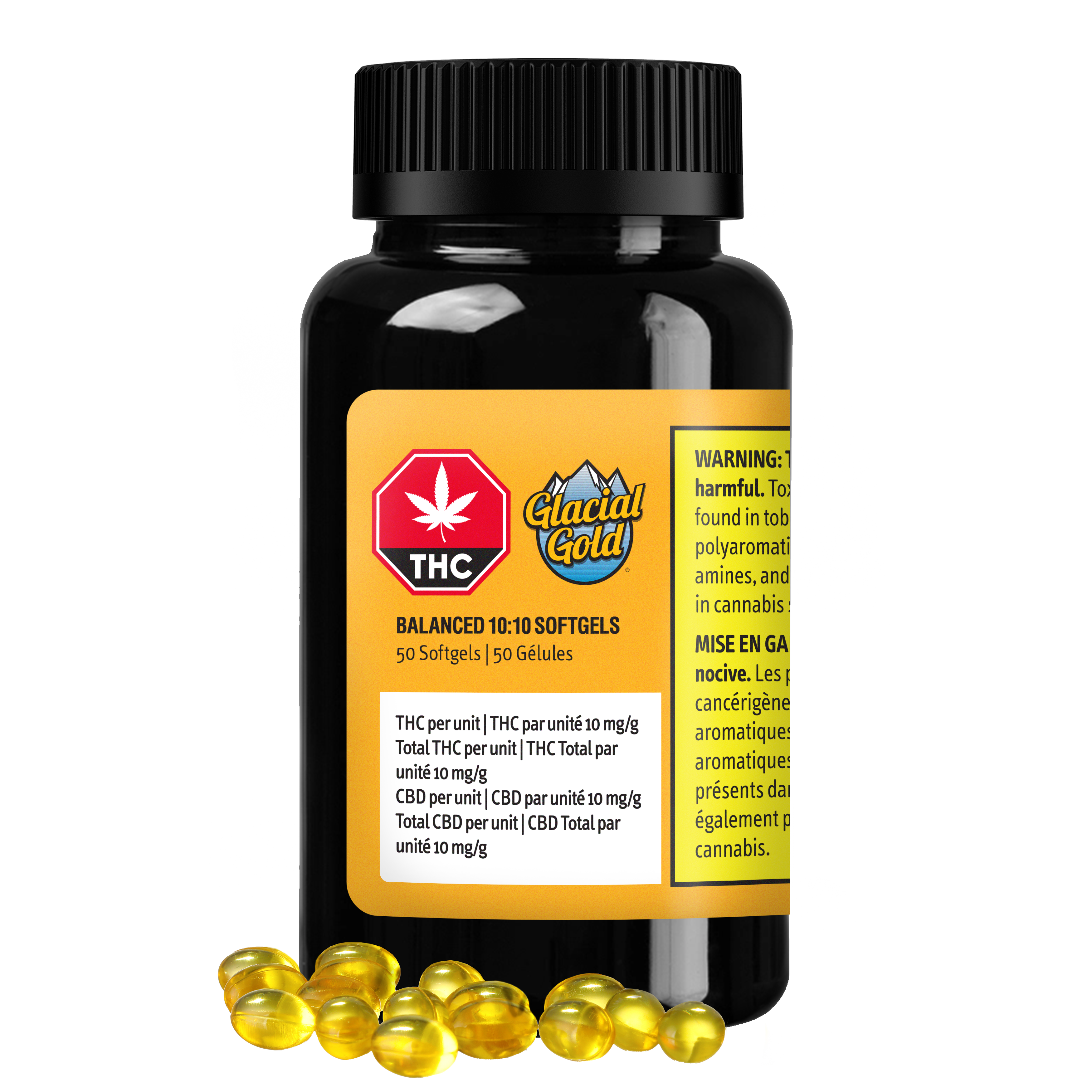 Balanced 10:10 Softgels | 50-pack (500mg THC & 500mg CBD)