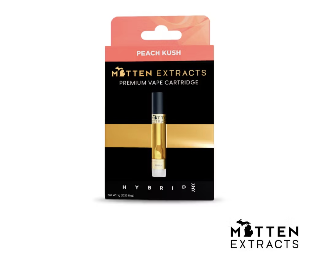 Mitten Extracts: Peach Kush (H) 1G Cart