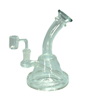6.5" Bent Neck Wide Base Water Pipe With 14mm Bowl