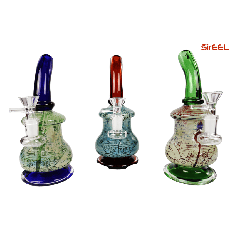 9 Etched Fumed Skull