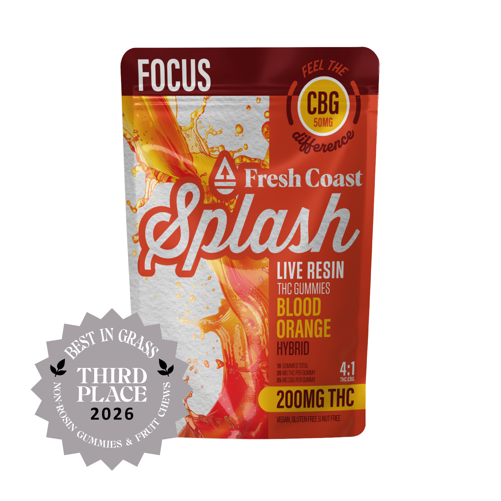 Splash Blood Orange Gummies 4:1 CBG 200mg