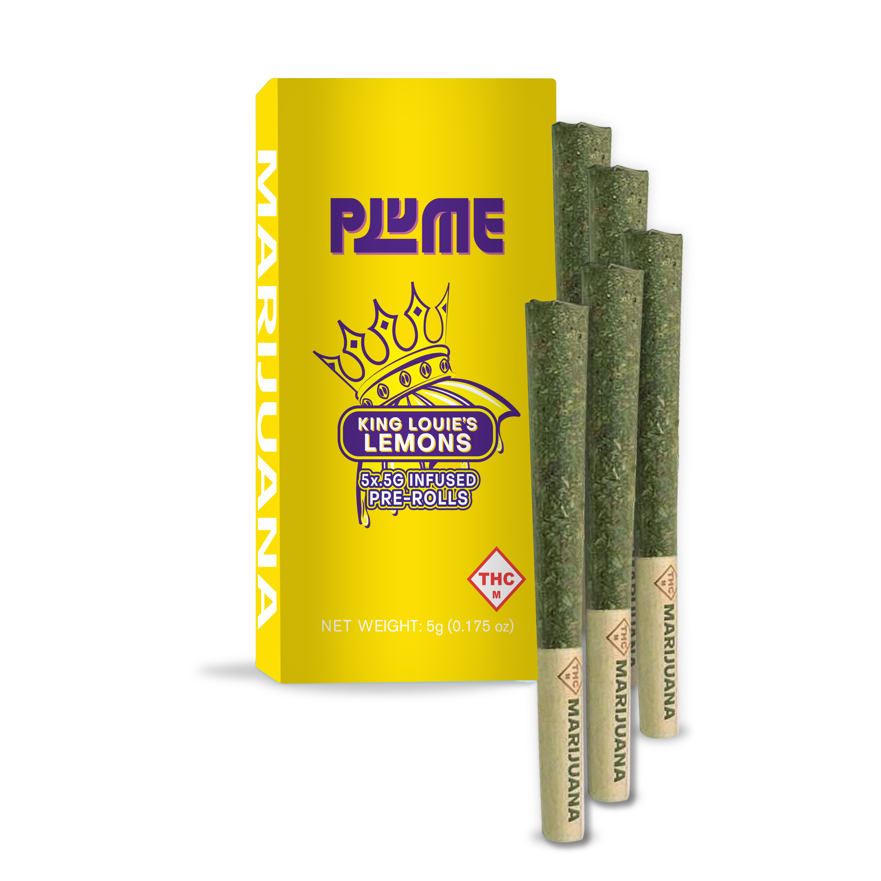 INFUSED PRE-ROLL PACK KING LOUIE'S LEMONS (I/H) [5PK] .5G