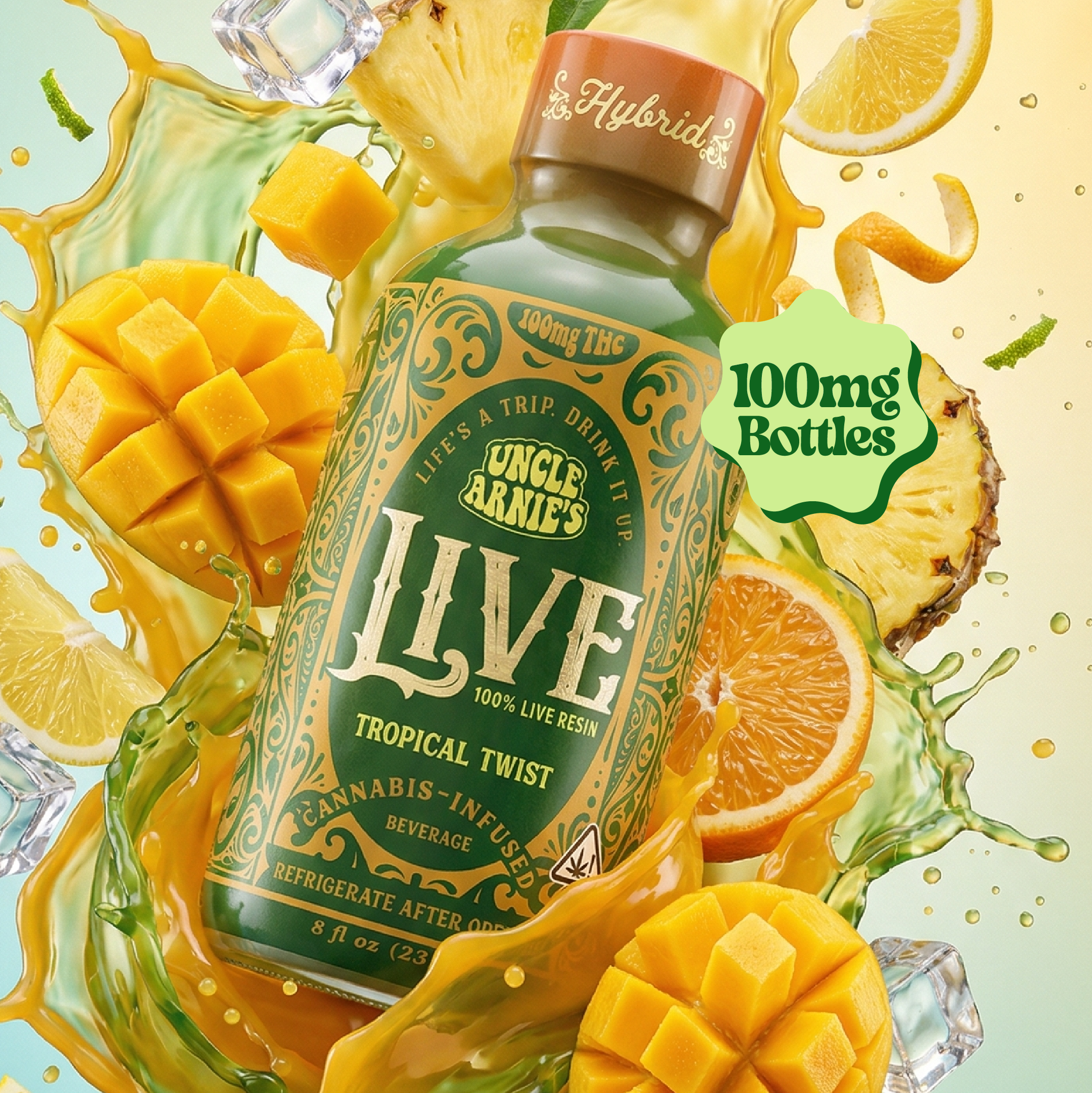 Uncle Arnie's 8oz 100mg Tropical Twist Live Resin