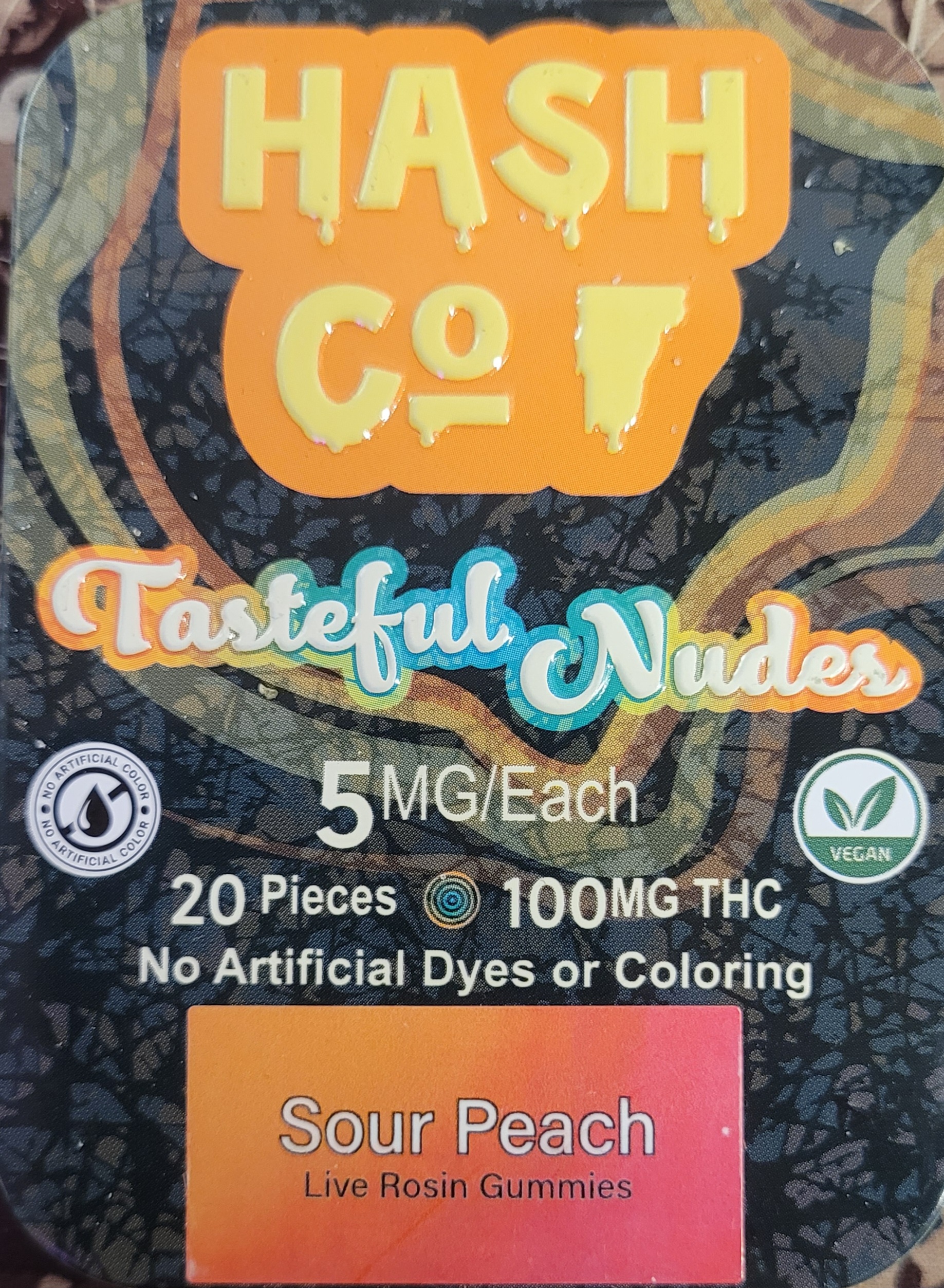 100mg Gummies | Sour Peach | Hash Co.
