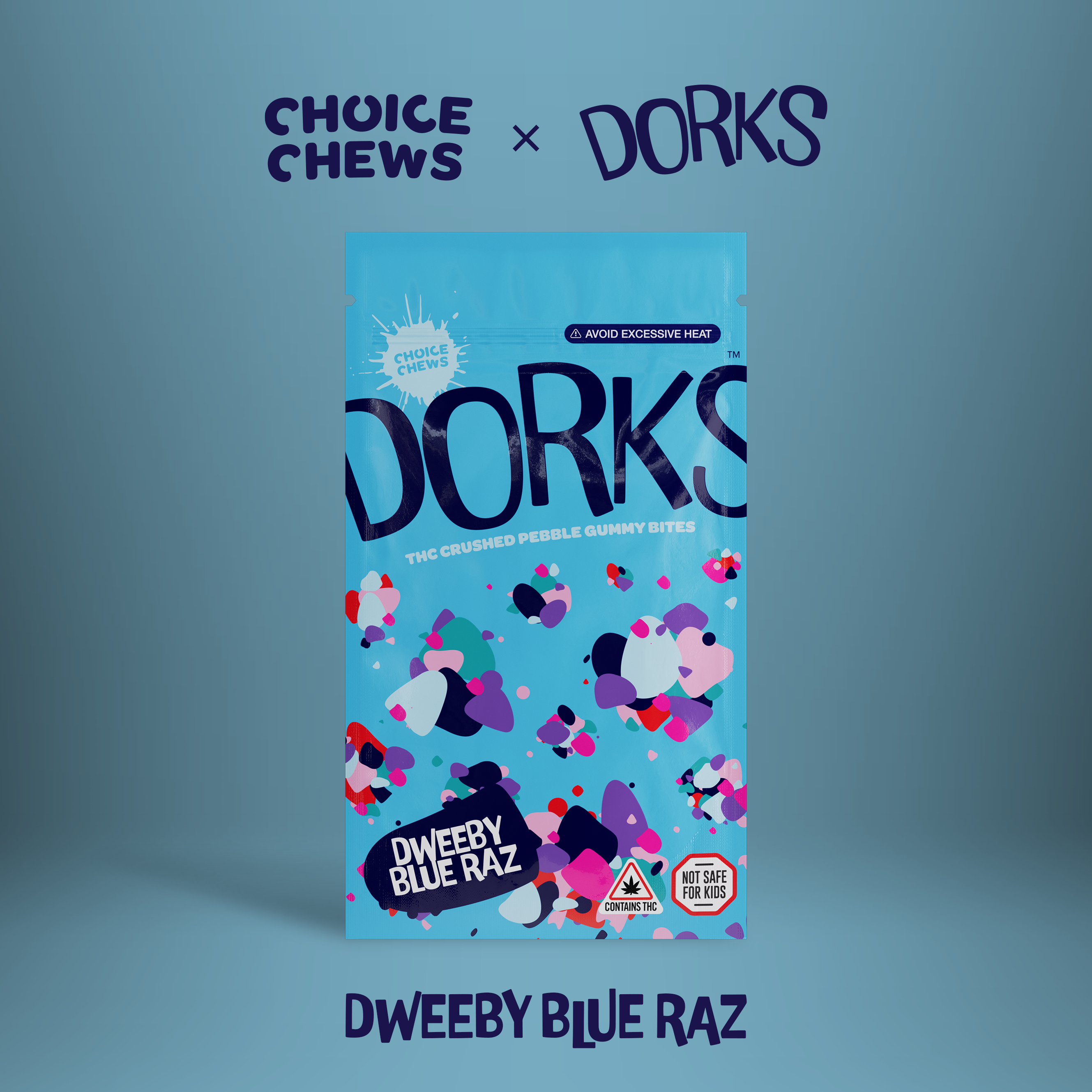 Dorks | Dweeby Blue Raz Sativa Gummies | 100mg