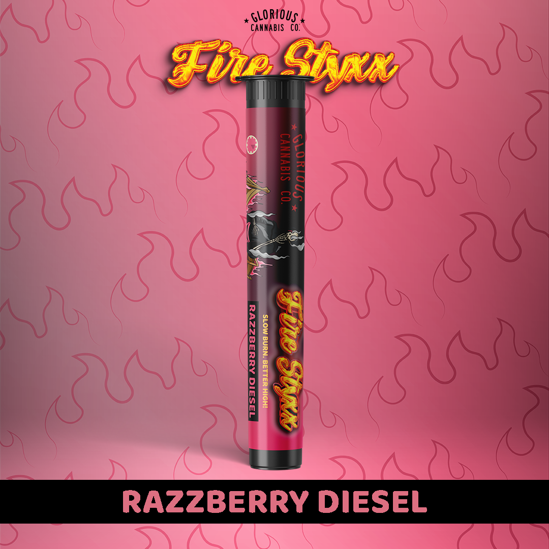 Glorious | Razzberry Diesel | 1G Distillate/Terp Infused Fire Styxx