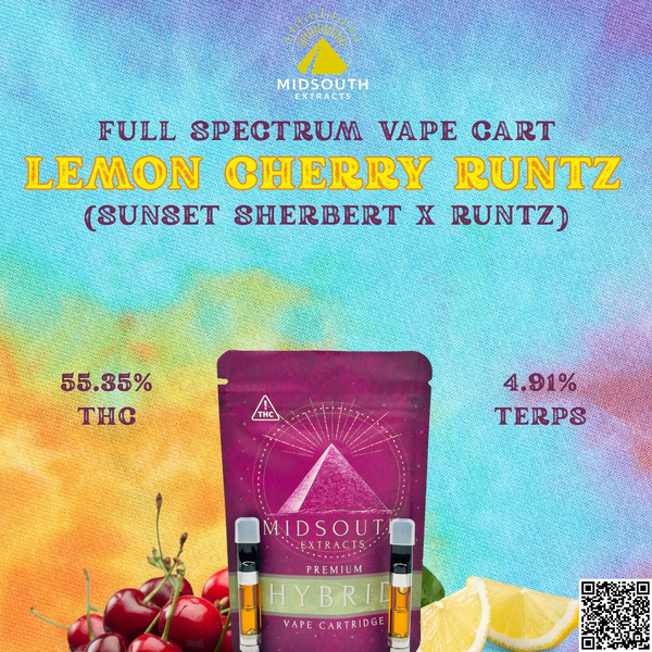 MidSouth Extracts | 1g | Lemon Cherry Runtz | Cartridge