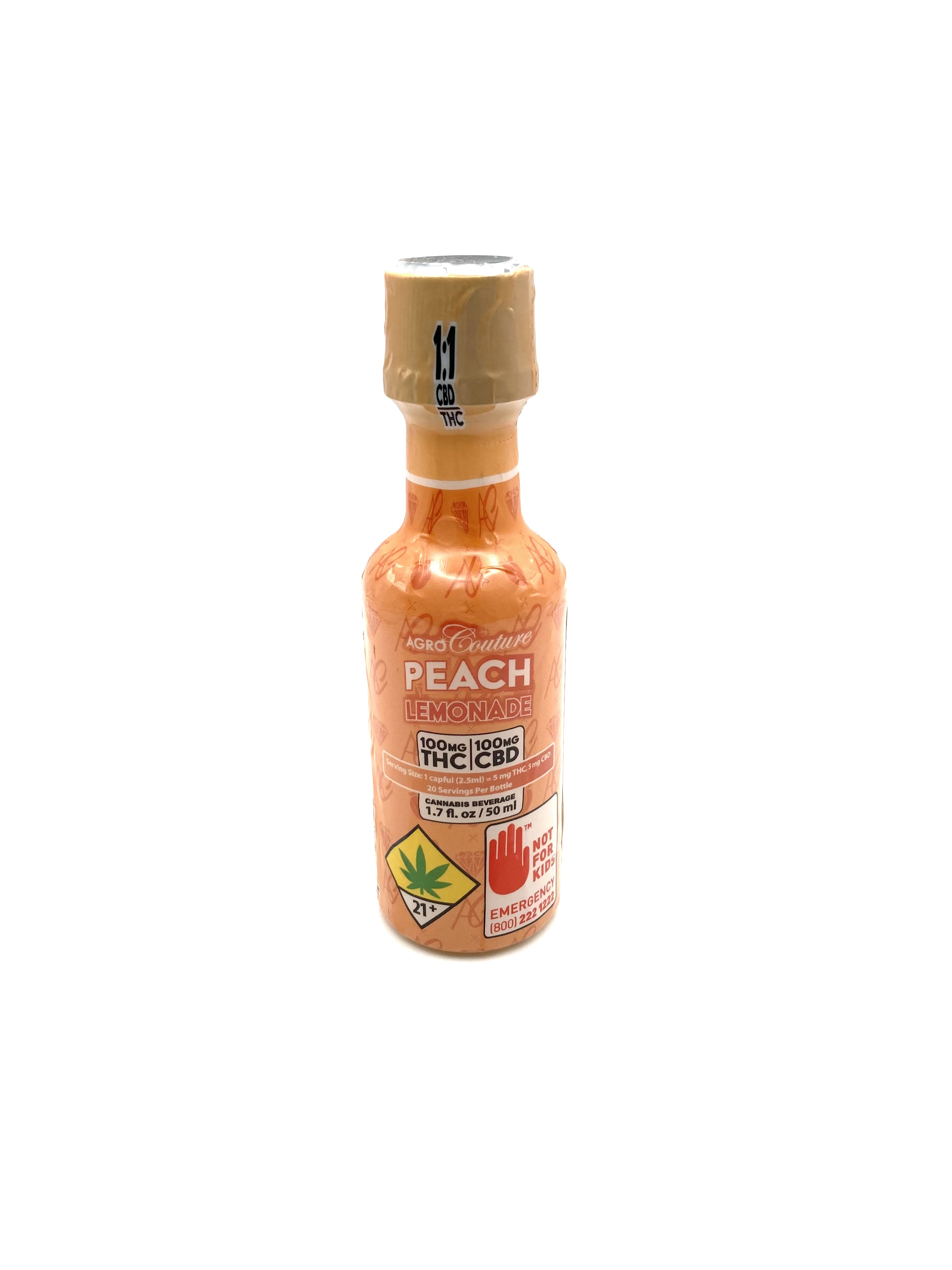 1:1 CBD Peach Lemonade Shot 100mg Agro Couture