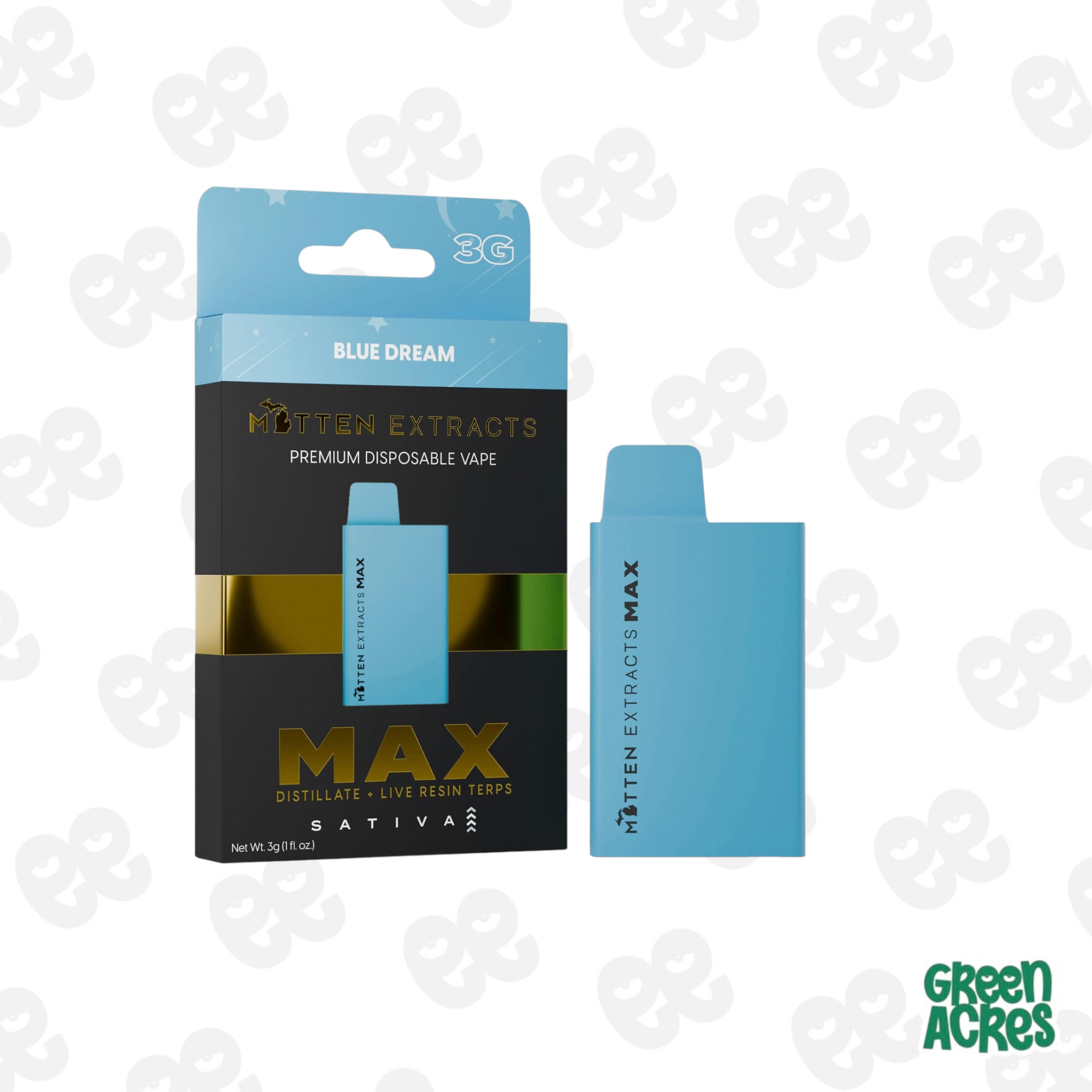 Mitten Extracts: Blue Dream 3G MAX PRO Vape Disposable
