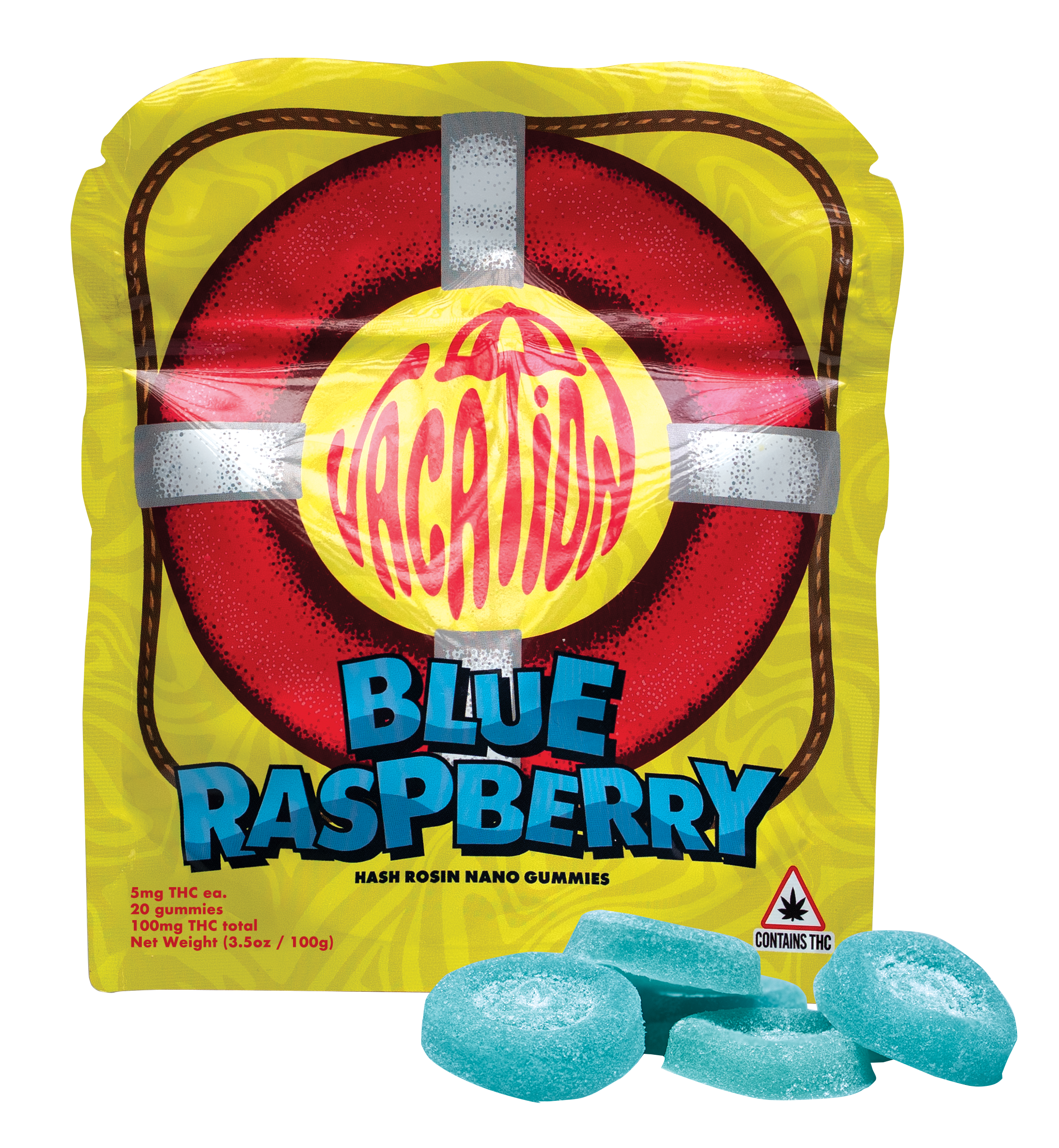 Vacation | Blue Raspberry | Hash Rosin Gummies | 20pk | 5mg