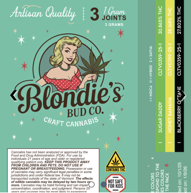 Blondie's Indica 3 pk