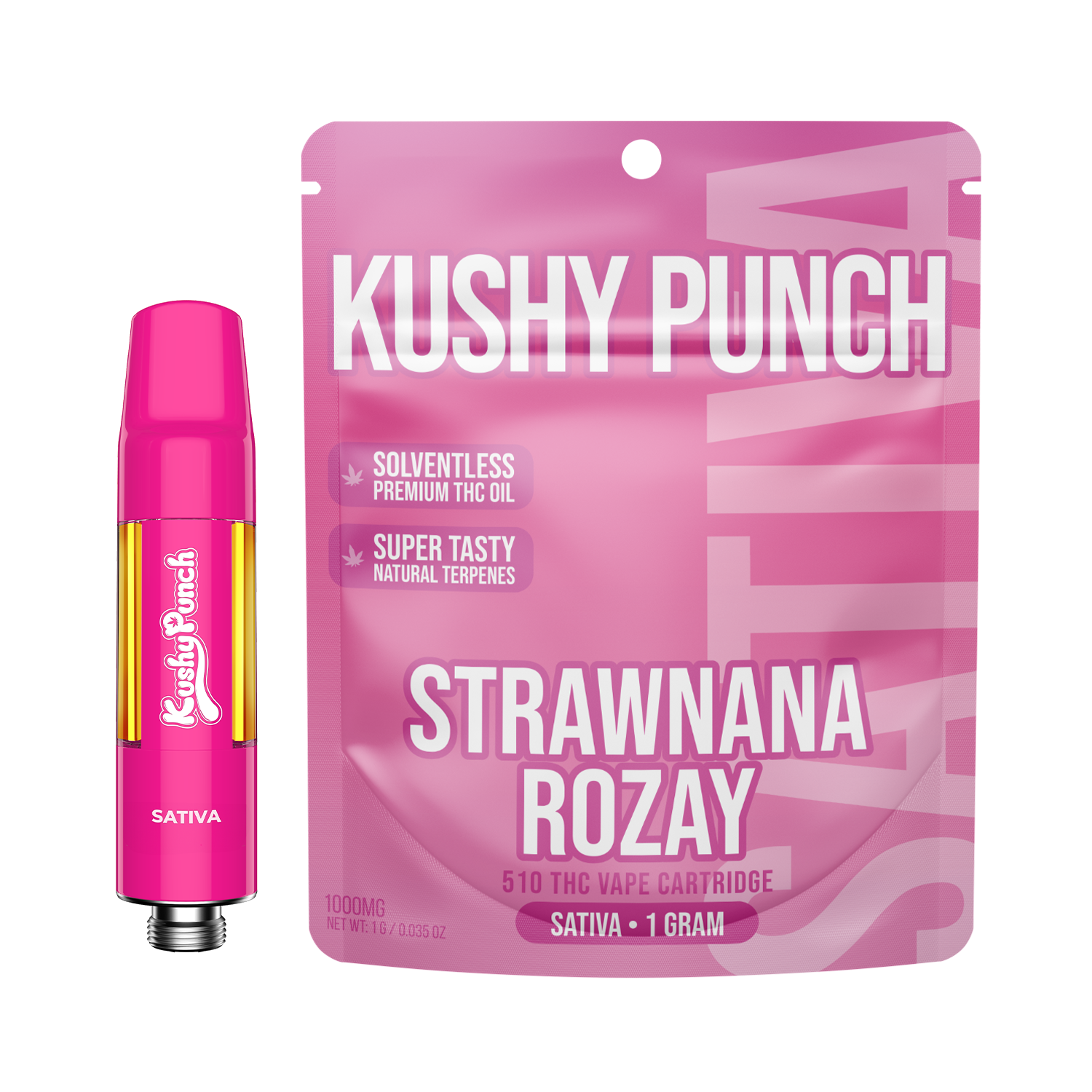 1G Kushy Punch 510 Vape Cart - Strawnana Rozay