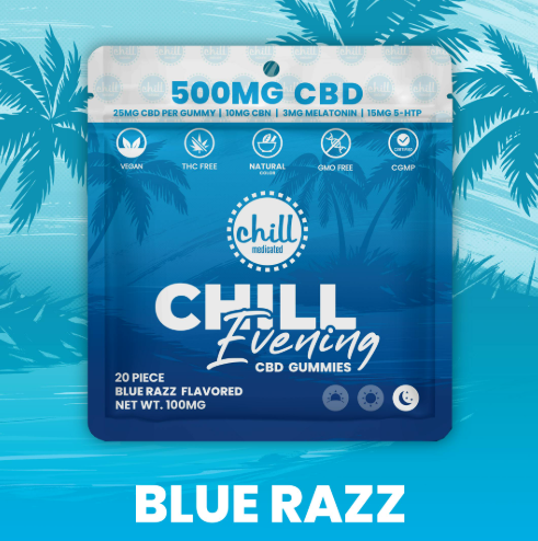 Evening Blue Razz - 500mg CBD Gummies