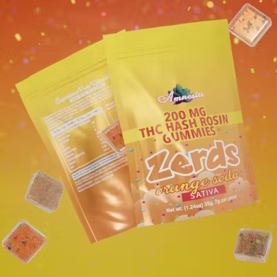 Zerds - 200mg Hash Rosin Gummies - Orange Soda