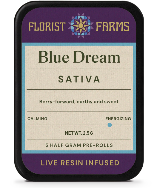 Florist Farms Blue Dream 5pk Live Resin Prerolls