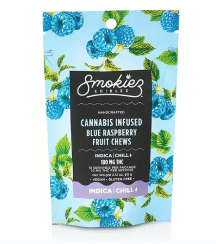 Smokiez Edibles 10pk/100mg- Sour Blue Raspberry