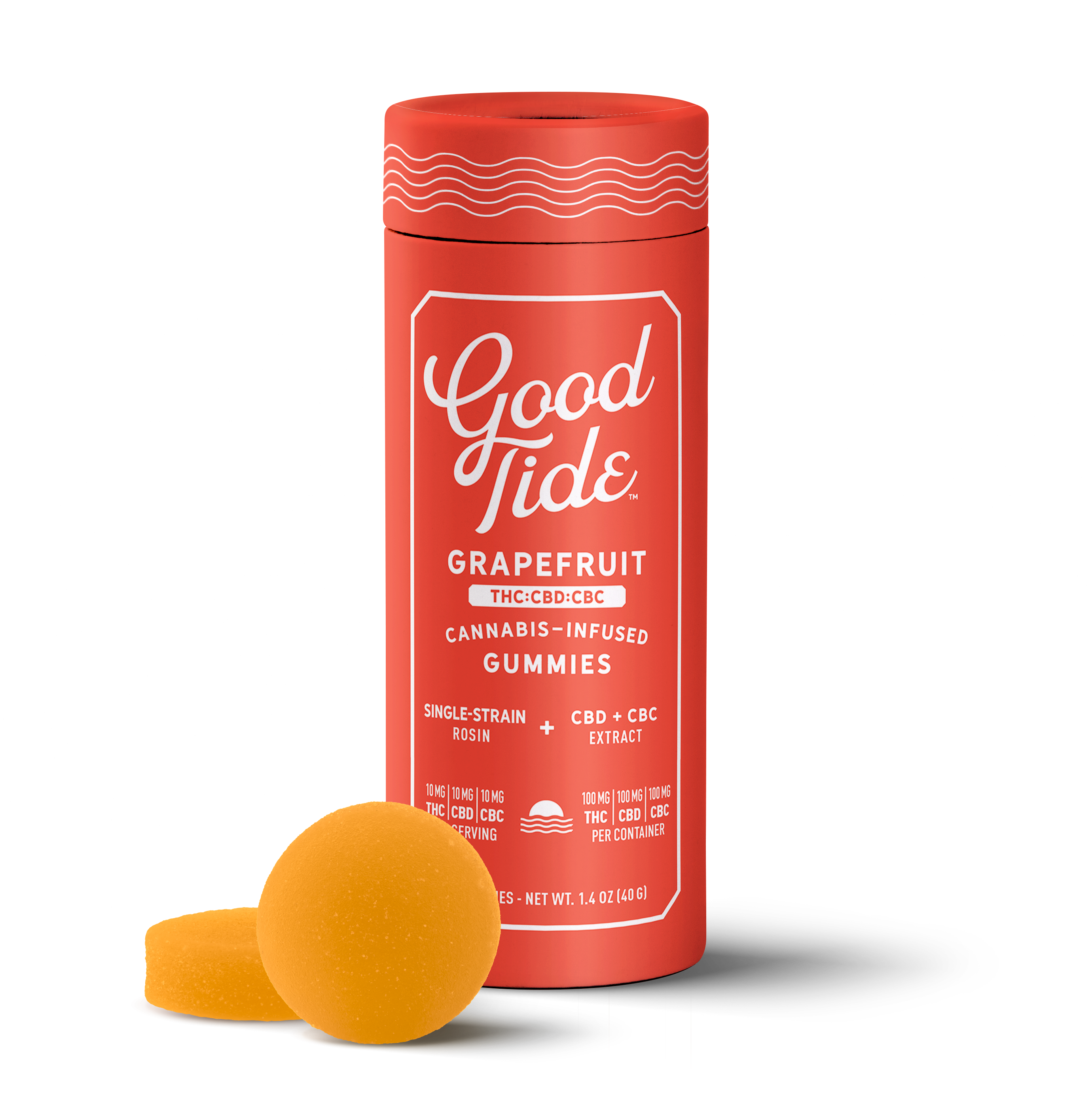 Grapefruit (Blissful) | Good Tide | Hash Rosin Gummies (10 Pack)