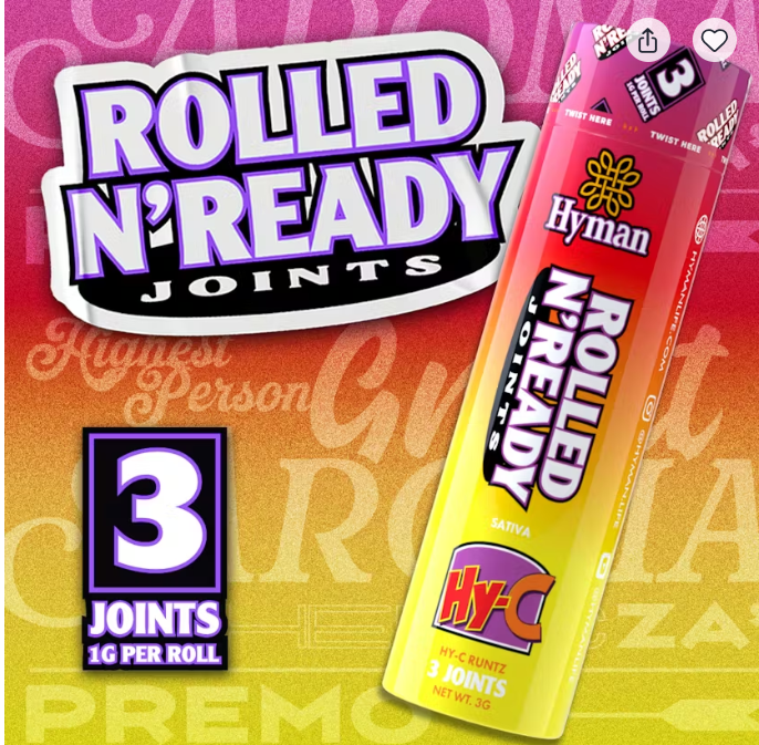 Hyman Rolled N Ready - Hy-C Runtz - 3 x 1g Prerolls