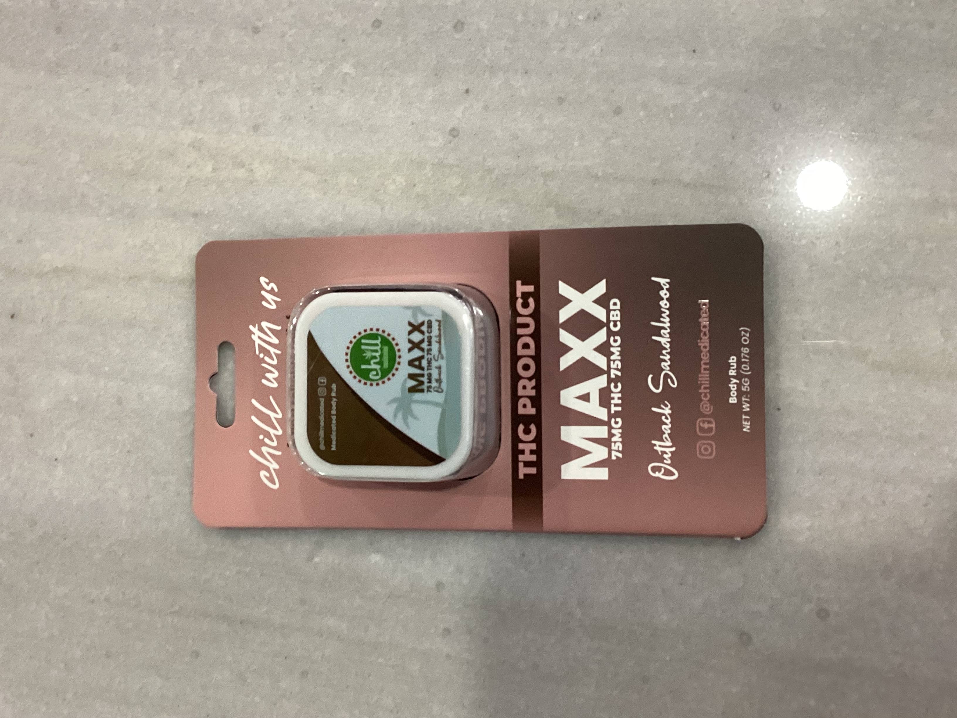 CHILL TO GO | OUTBACK SANDALWOOD MAXX BODY RUB 75MG THC: 75MG CBD
