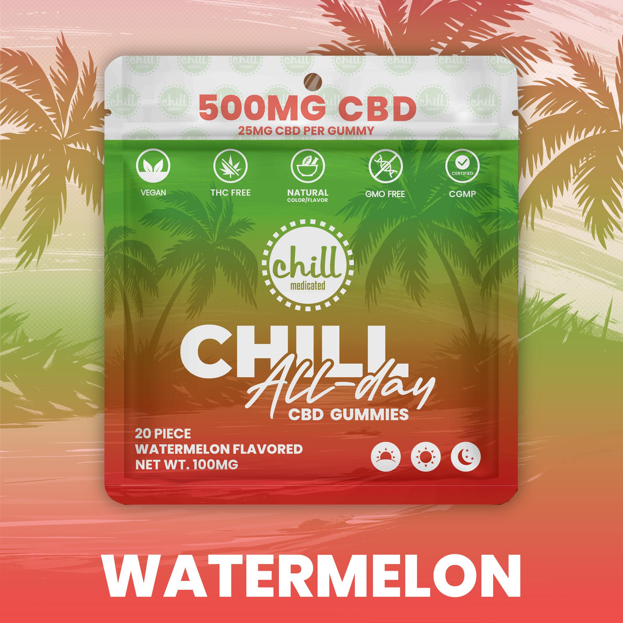Chill Medicated - All Day Watermelon - CBD Gummies