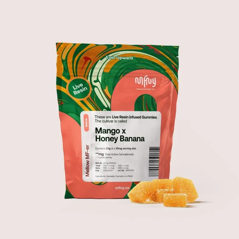Mango x Honey Banana Live Resin Gummies | 10 pk