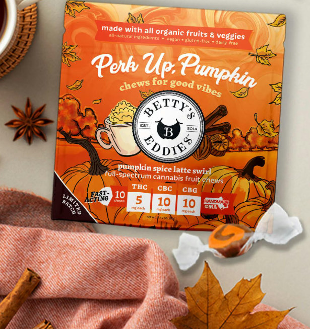 50mg Betty's Eddies - Pumpkin Spice Latte 5MG THC + 10MG CBC + 10MG CBG