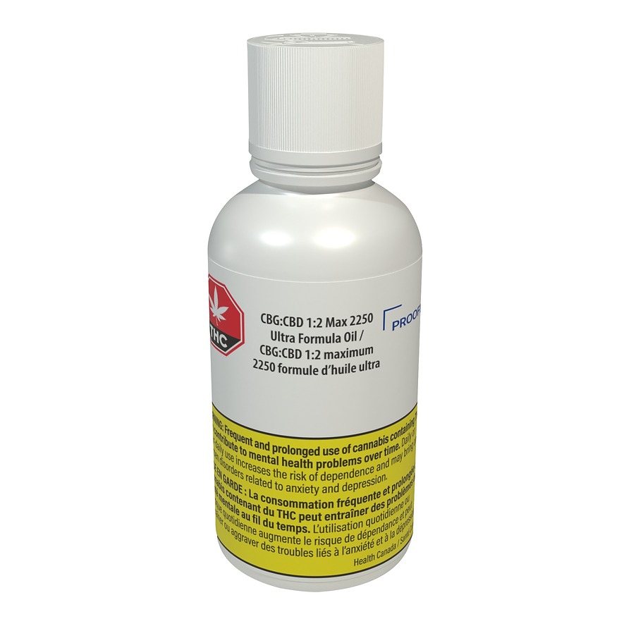 CBG:CBD 1:2 Max 2250 Ultra Formula Oil (30ml x 50mgCBD : 25mgCBG)