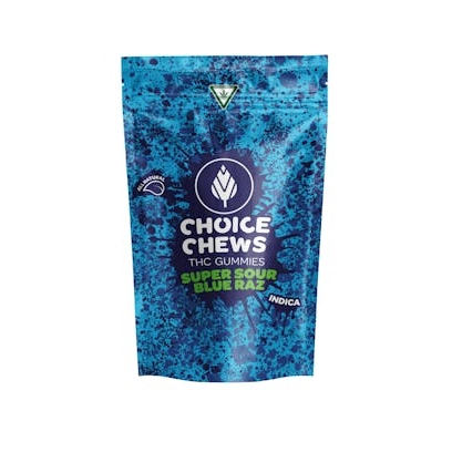Choice Chews - Super Sour Blue Razz 200mg (Indica)